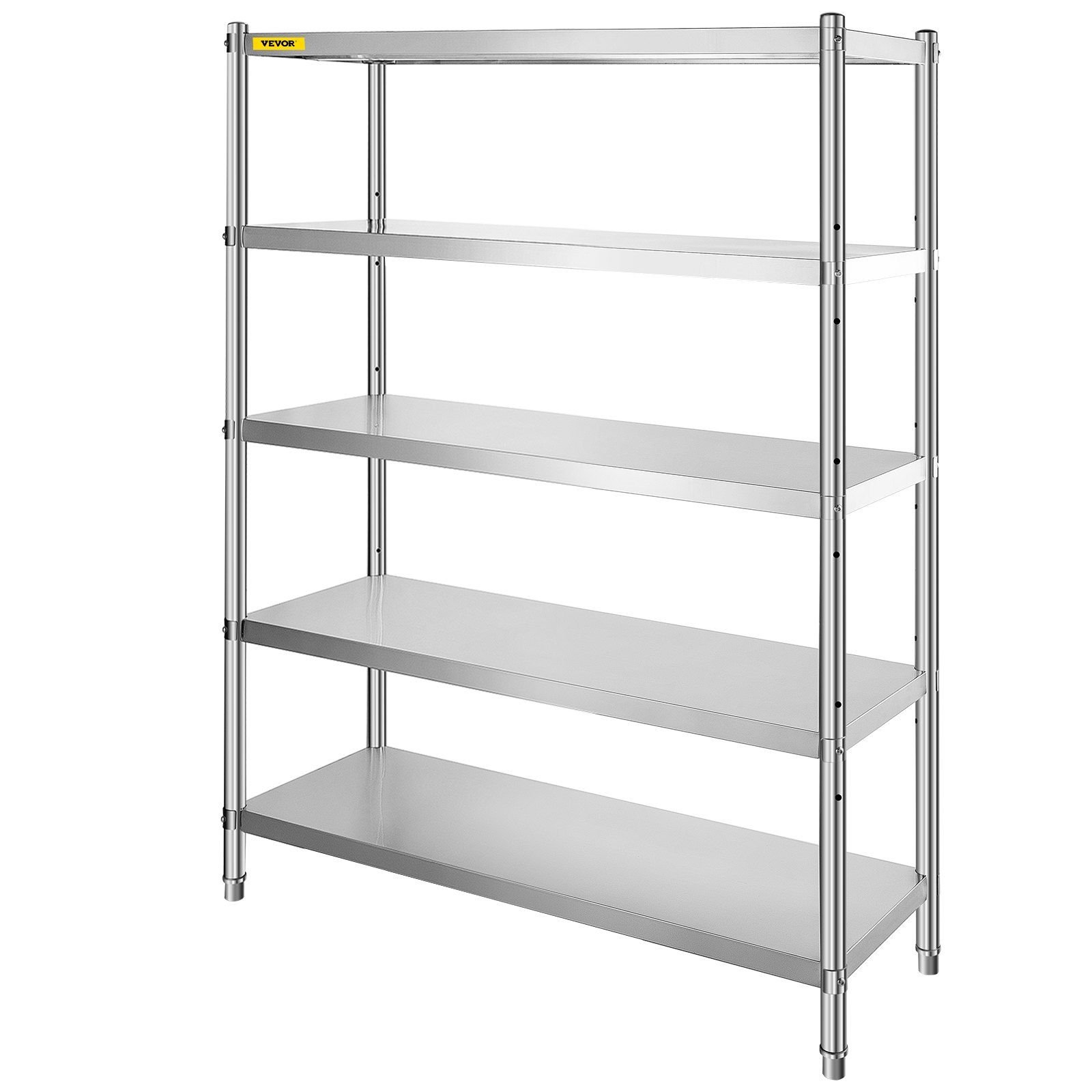 VEVOR Stainless Steel Shelves 48x18.5 Inch 5 Tier Adjustable Shelf ...