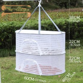 1pc Drying Rack 1-3 Layers Folding Fish Mesh; Non-Toxic Polyester Fiber Netting; Hanging Drying Fish Net; For Shrimp Fish Fruit Vegetables Herb; (size: 2 Layers 40*60cm)